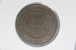 1924 - Australian Halfpenny - gVF / Corrosion