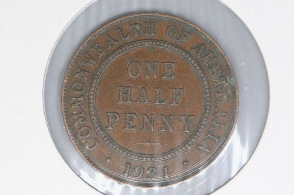 1931 - Australian Halfpenny - gVF / Spot of Verdigris