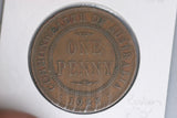 1928 - Australia Penny - Open '2' & '8' - Dot at Nose - Diecrack Obverse - aVF