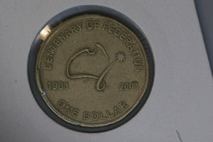 2001 - Australia 1 Dollar Coin - Federation - Large Rim Cud - VF