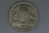 1947 - Australia Florin - '4' & 'AUSTRAL' Doubled (R5) - F