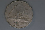 1981 - Fiji 50 Cent Coin - Outrigger - VF