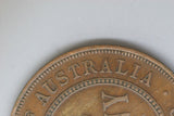 1923 - Australia Penny -Pealing Error - Diecracks Date & 'SRTALIA' - VG