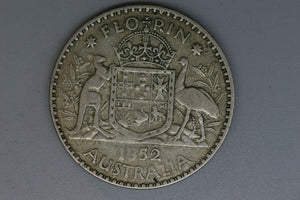 1952 - Australia Florin - Weak '19' - F