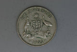 1955 - Australia Sixpence - VG - 50% Silver