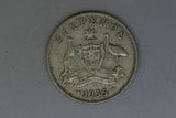 1955 - Australia Sixpence - VG - 50% Silver