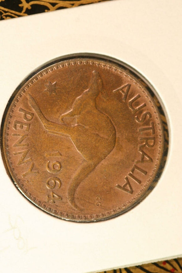 1964 - Australian Penny - UNC / Spots of Verdigris