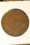 1923 - Australian Penny - aF / Verdigris - Diecrack "REX: FD"