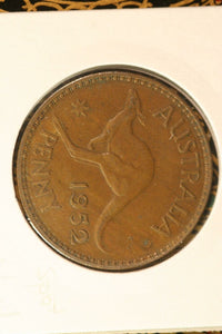 1952 - M - Australian Penny - VF / Spot of PVC