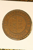 1933  - Australia Penny - Overdate - aF