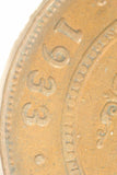 1933  - Australia Penny - Overdate - aF