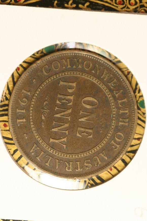 1911  - Australia Penny - VG+.