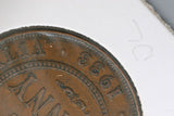 1933  - Australia Penny - Overdate - gF / Verdigris