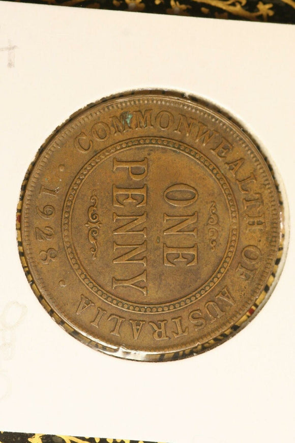 1928 - Australia Penny - Open '8' and 'Omn' - aF / Cleaned