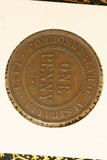 1923 - Australia Penny - Dot on King's Chin and 2 behind King's Collar (R6) - F