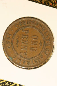 1929 - L - Australia Penny - F / Verdigris