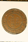 1933  - Australia Penny - aVF. Verdigris