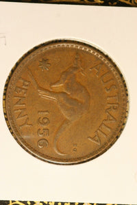 1956 - M - Australia Penny - '95' Doubled - gVF