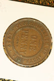 1929 - Australia Penny - aF / Verdigris