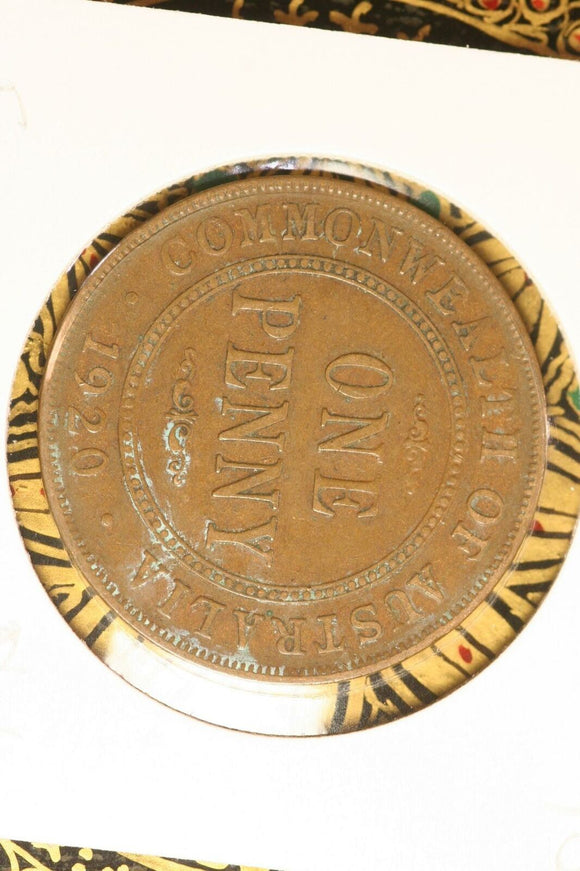 1920 - I - Australia Penny - No Dot - aF / Verdigris