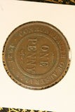 1921 - I - Australia Penny - Pealing on King's face - aVF / Verdigris