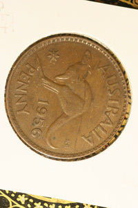 1956 - M - Australia Penny - Scratch on Reverse - aEF