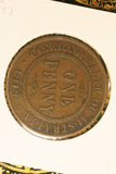 1919  - Australia Penny - One Dot - Diecrack 'LIA' thru Date to 'COMM' (R6) - aF