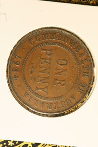 1934  - Australia Penny - gF