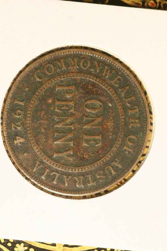 1924 -L - Australia Penny - aVF / Problem Coin