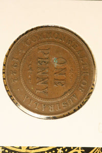 1922 - L - Australia Penny - F / Verdigris