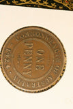 1924 L - Australia Penny - Diecrack ' ORGIVS V D.G.' - aVF / Grotty