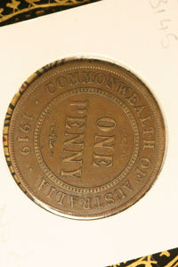 1919 - Australia Penny - No Dot - aF