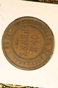 1936 - Australia Penny - aEF / PVC Damage