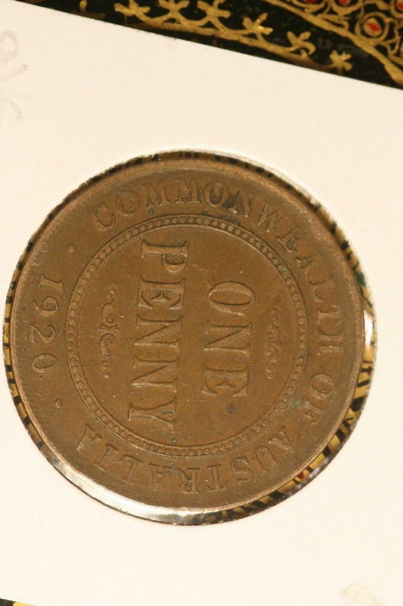 1920 - I - Australia Penny - No Dot - Diecracks 'AUSTRALIA' & Date - gVG