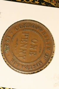 1924 - L - Australia Penny - VF / Verdigris