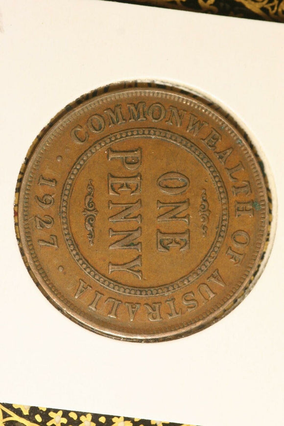 1927 - L - Australia Penny - F / Scratched