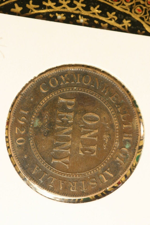 1920 - I - Australia Penny - No Dot - aF / Problem Coin