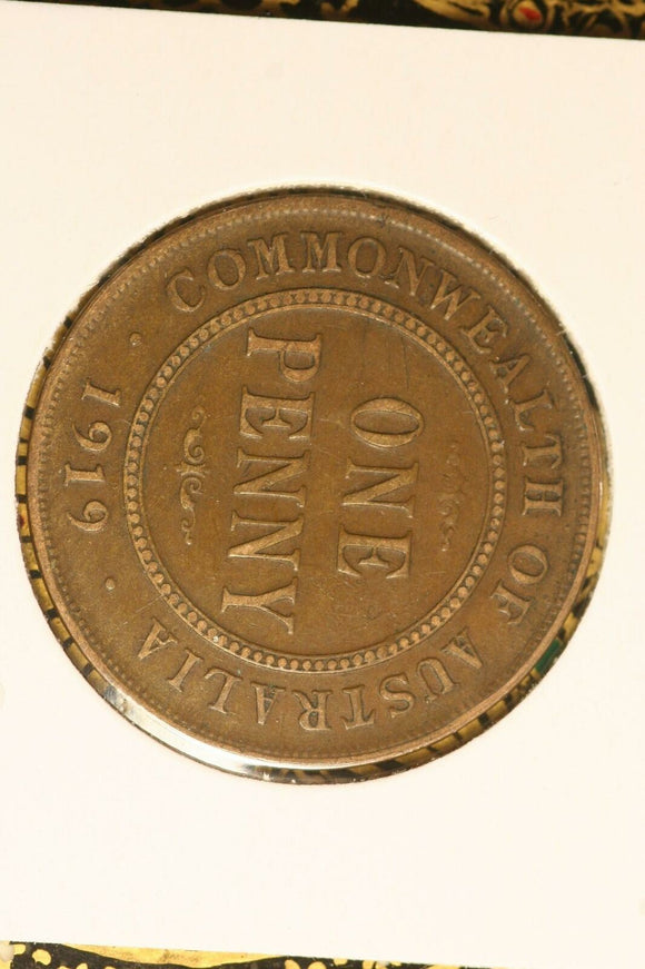 1919 - Australia Penny - One Dot - F