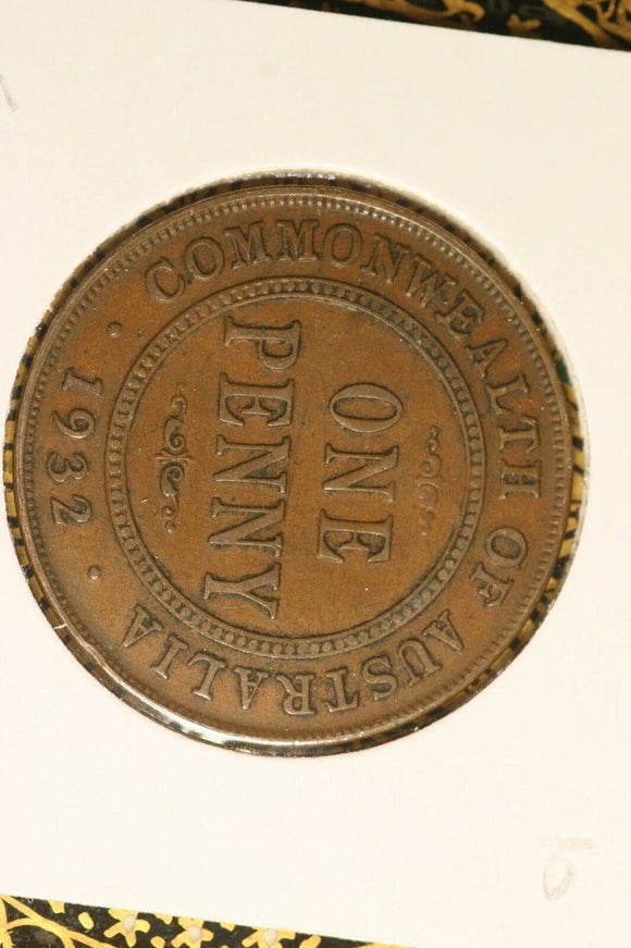 1932 - Australia Penny - Spots of Verdigris - gF