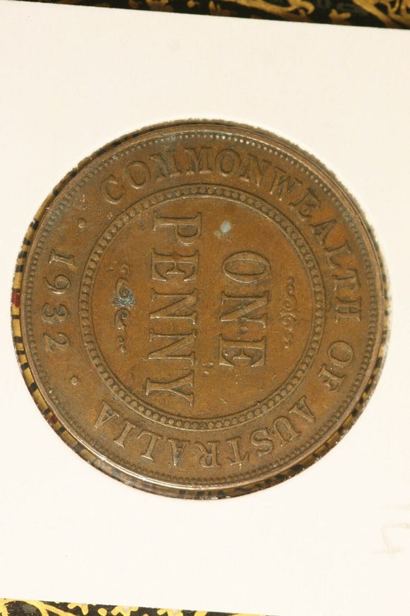 1932 - Australia Penny - VF / Verdigris