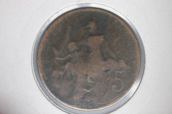 1906 - France - 5 Centime Coin - Fair