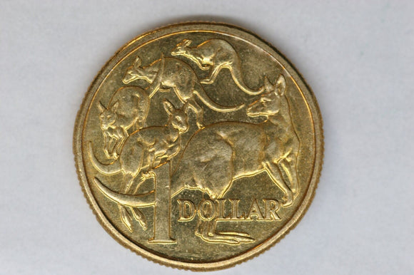 1985 - Australia - 1 Dollar Coin - Mob of Roos - 1 Rub mark - chUNC