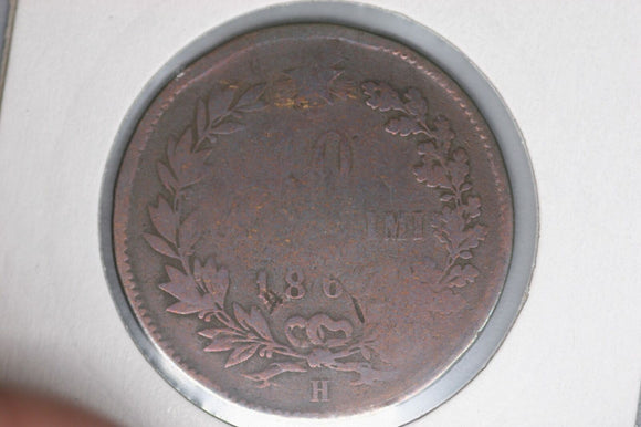 1867 - H - Italy - 10 Centesimi - G