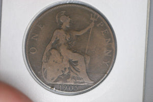 1905 - UK - British Penny - VG