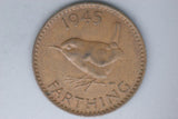 1945 - UK - British Farthing - VF