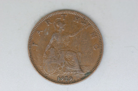 1929 - UK - Farthing - VF