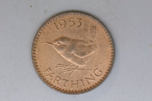 1953 - UK - Farthing - Obverse 2, Reverse B - VF