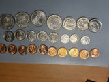 Singapore - Cents - 21 Coins from 1970s & 1980s