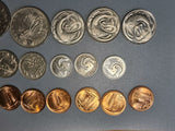 Singapore - Cents - 21 Coins from 1970s & 1980s