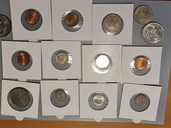 Malaysia - Sen - 14 Coins from 1970's & 1980's